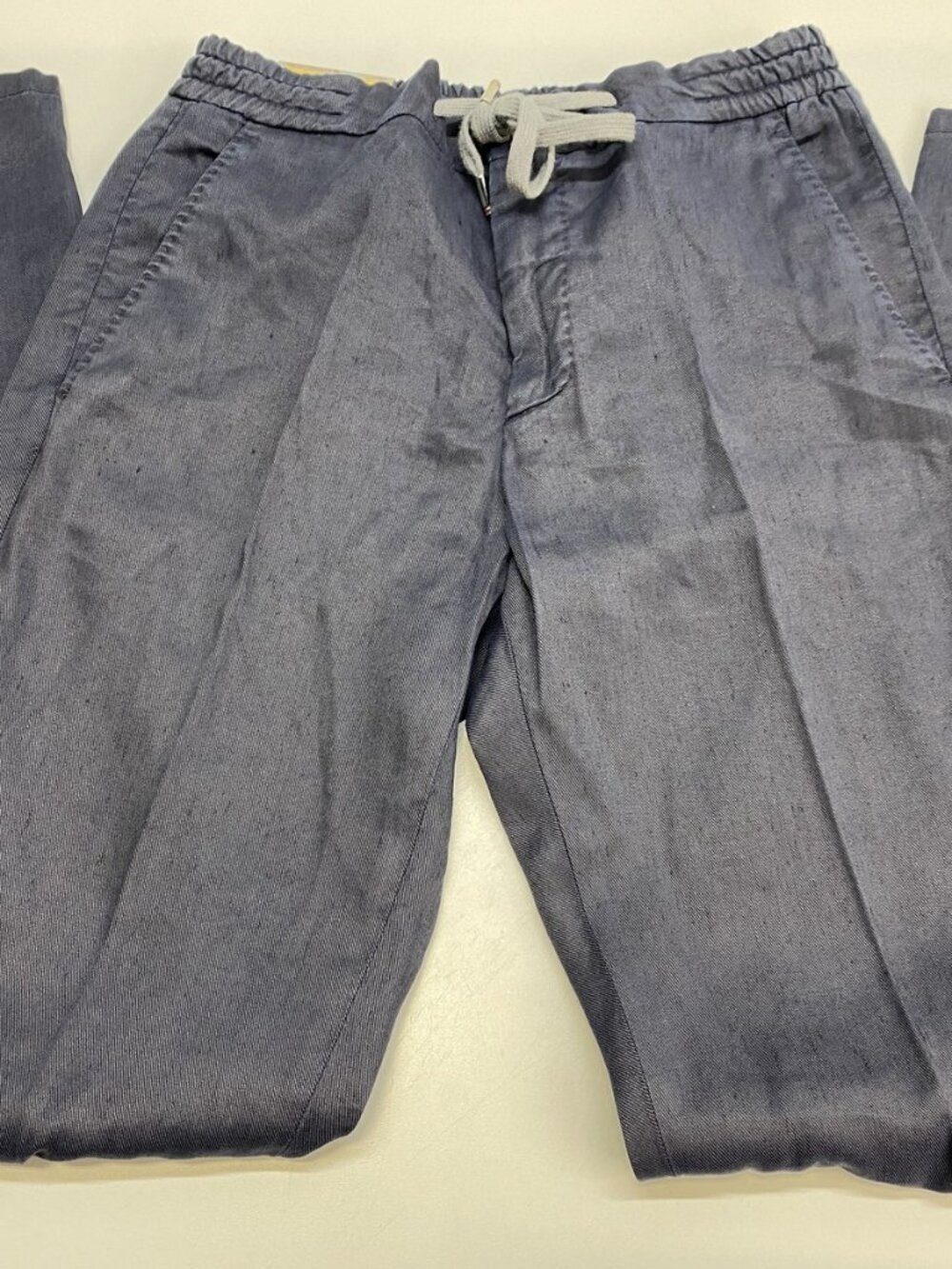 Marco Pescarolo Mens Pant Navy Blue Size 40 Caracciolo Slim Fit Linen Trousers